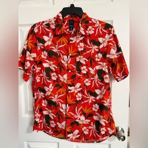 H&M Red Floral Casual Shirt